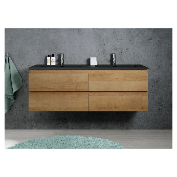 Ebern Designs 140 cm breiter wandmontierter Einzelwaschtisch